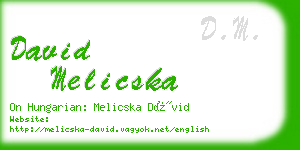 david melicska business card